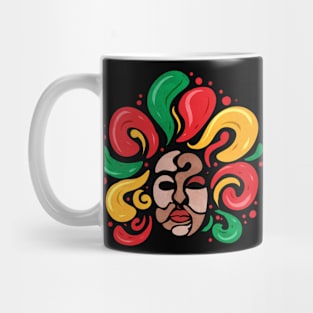 Afro With African Corors Hair Freedom Day Juneteenth Mug